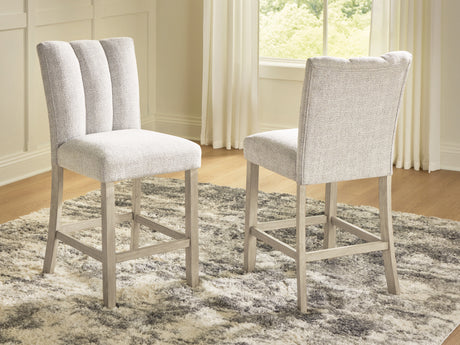 Larawyn Bisque Counter Height Barstool, Set of 2 from Ashley - Luna Furniture