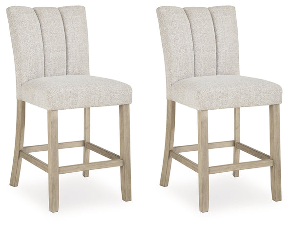Larawyn Bisque Counter Height Barstool, Set of 2