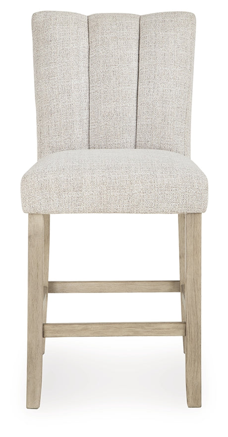 Larawyn Bisque Counter Height Barstool, Set of 2 from Ashley - Luna Furniture