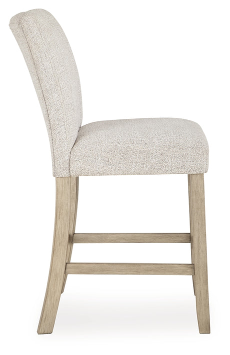 Larawyn Bisque Counter Height Barstool, Set of 2 from Ashley - Luna Furniture
