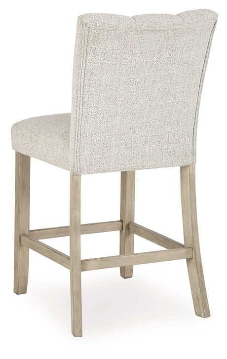 Larawyn Bisque Counter Height Barstool, Set of 2 from Ashley - Luna Furniture
