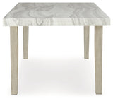 Larawyn Bisque Marble Top Dining Table from Ashley - Luna Furniture
