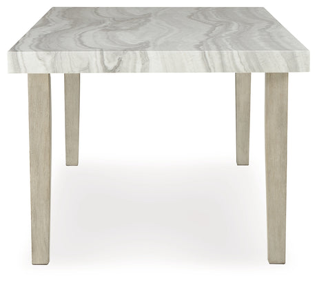 Larawyn Bisque Marble Top Dining Table from Ashley - Luna Furniture