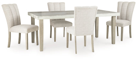 Larawyn Bisque Dining Table and 4 Chairs from Ashley - Luna Furniture