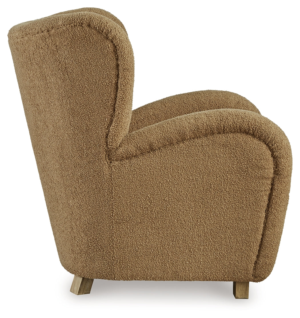 Larbell Camel Accent Chair from Ashley - Luna Furniture