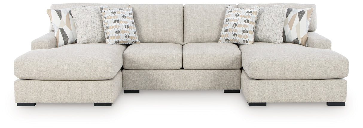 Laurelgrove Pebble 3-Piece Double Chaise Sectional from Ashley - Luna Furniture