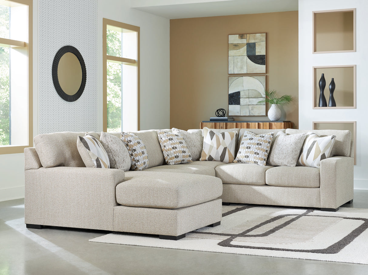 Laurelgrove Pebble 4-Piece LAF Chaise Sectional from Ashley - Luna Furniture