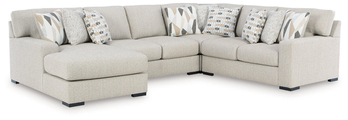 Laurelgrove Pebble 4-Piece LAF Chaise Sectional from Ashley - Luna Furniture