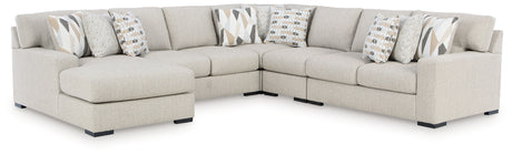 Laurelgrove Pebble 5-Piece LAF Chaise Sectional from Ashley - Luna Furniture