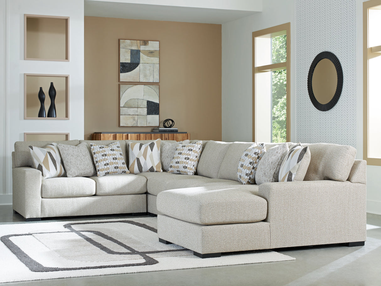 Laurelgrove Pebble 5-Piece RAF Chaise Sectional from Ashley - Luna Furniture