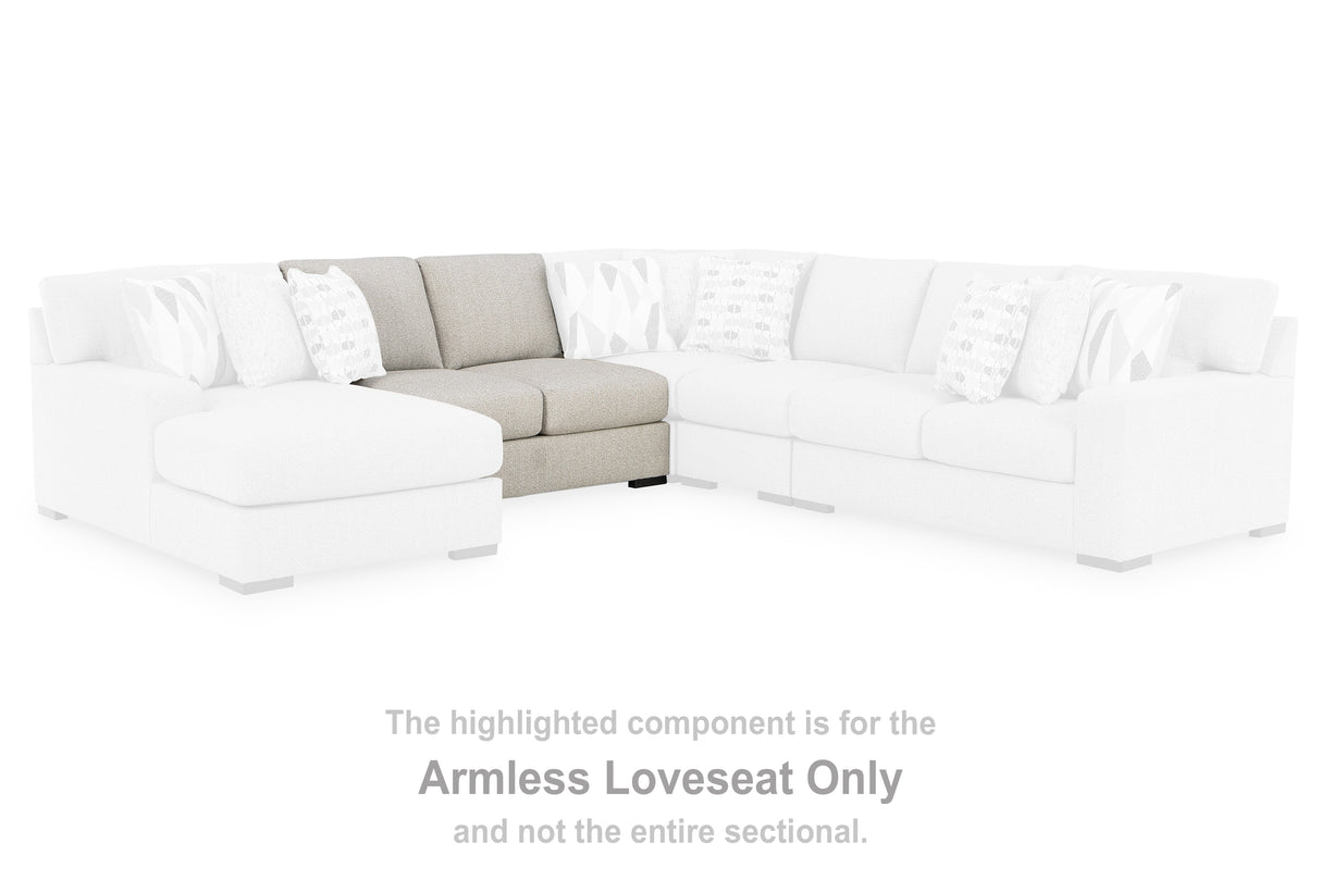 Laurelgrove Pebble Armless Loveseat from Ashley - Luna Furniture