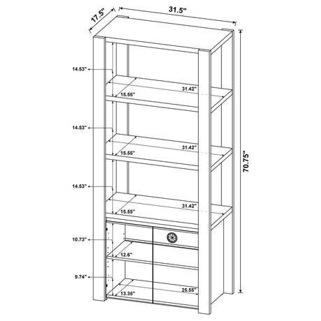 Laurelton Light Oak 3-Shelf Media Tower Tall Pier Cabinet from Coaster - Luna Furniture
