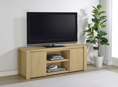 Laurelton Light Oak 60-inch 2-Door TV Stand Media Console from Coaster - Luna Furniture