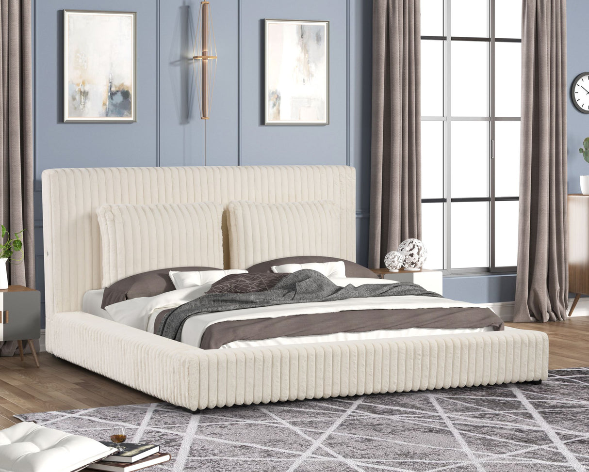 Lauren Beige King Platform Bed from Happy Homes - Luna Furniture
