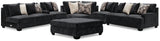Lavernett Charcoal 5-Piece Sectional and Ottoman from Ashley - Luna Furniture
