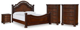 Lavinton Brown King Poster Bed, 2 Chests and Nightstand from Ashley - Luna Furniture
