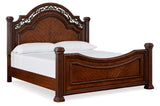 Lavinton California King Poster Bed with 2 Nightstands in Brown from Ashley - Luna Furniture