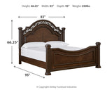 Lavinton King Poster Bed with 2 Nightstands in Brown from Ashley - Luna Furniture