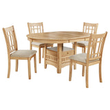 Lavon Light Oak 5-Piece Oval Extension Leaf Dining Set from Coaster - Luna Furniture