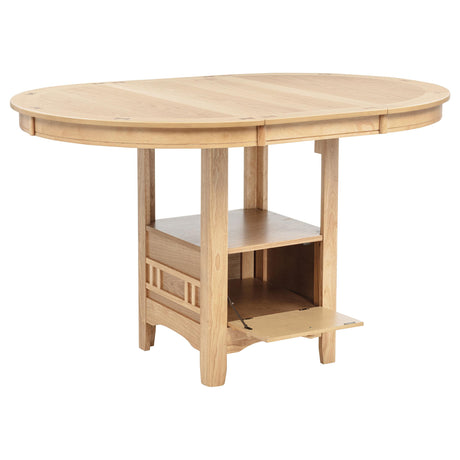 Lavon Light Oak Oval 60-inch Counter Height Extension Dining Table from Coaster - Luna Furniture