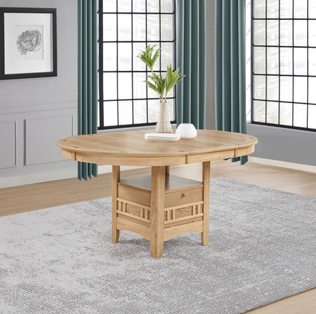 Lavon Light Oak Oval 60-inch Wood Extension Leaf Dining Table from Coaster - Luna Furniture