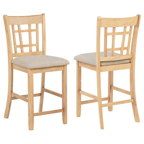 Lavon Gray and Light Oak Wood Counter Height Dining Chair, Set of 2 from Coaster - Luna Furniture