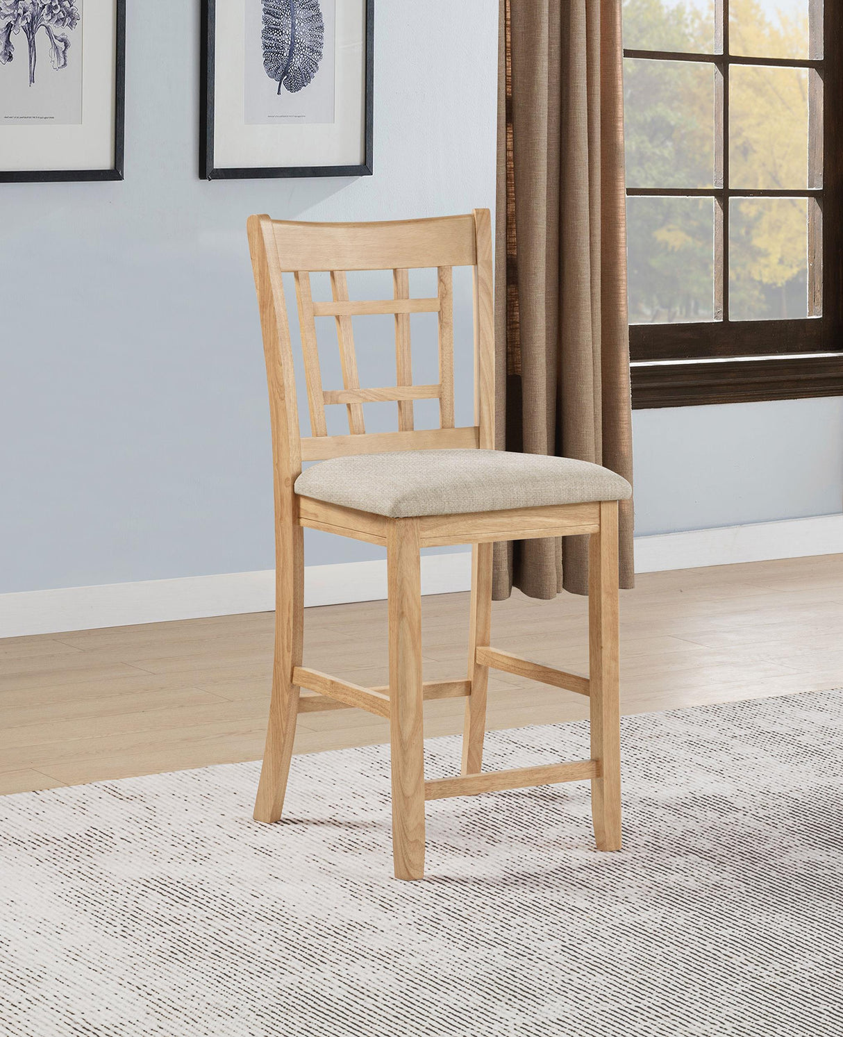 Lavon Gray and Light Oak Wood Counter Height Dining Chair, Set of 2 from Coaster - Luna Furniture