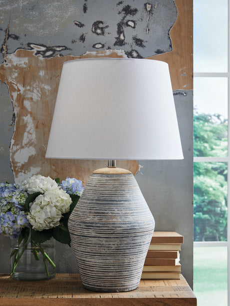 Lawrock Antique Blue Table Lamp from Ashley - Luna Furniture