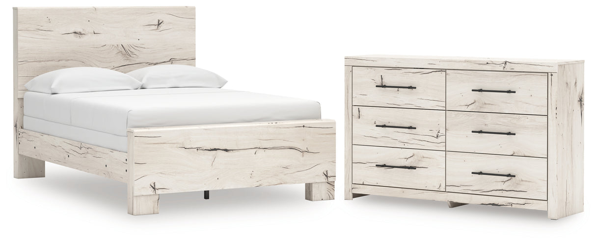 Lawroy Full Panel Bed with Dresser in Light Natural from Ashley - Luna Furniture