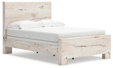 Lawroy Full Panel Bed with Mirrored Dresser and 2 Nightstands in Light Natural from Ashley - Luna Furniture