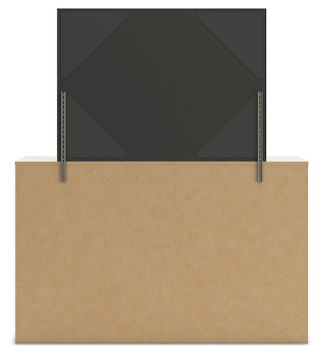 Lawroy Full Panel Bed with Mirrored Dresser and Nightstand in Light Natural from Ashley - Luna Furniture