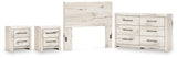 Lawroy Full Panel Headboard with Dresser and 2 Nightstands in Light Natural from Ashley - Luna Furniture