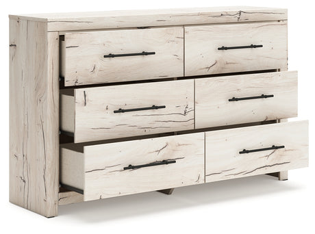 Lawroy Full Panel Headboard with Dresser and 2 Nightstands in Light Natural from Ashley - Luna Furniture