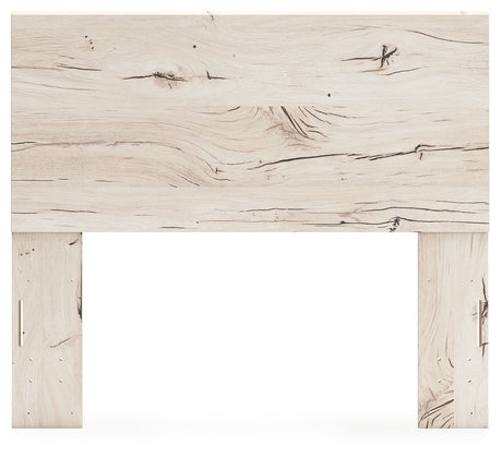 Lawroy Full Panel Headboard with Mirrored Dresser, Chest and 2 Nightstands in Light Natural from Ashley - Luna Furniture