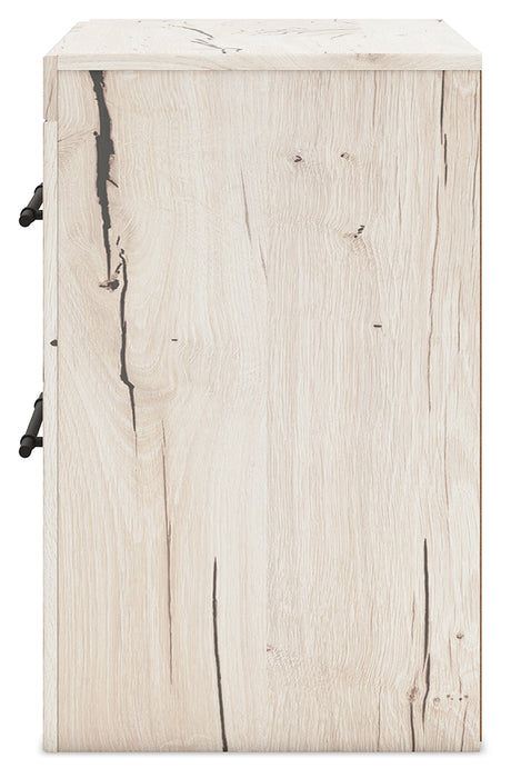 Lawroy Light Natural King Panel Bed with 2 Nightstands from Ashley - Luna Furniture