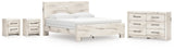 Lawroy King Panel Bed with Dresser and 2 Nightstands in Light Natural from Ashley - Luna Furniture
