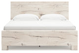 Lawroy King Panel Bed with Mirrored Dresser, Chest and 2 Nightstands in Light Natural from Ashley - Luna Furniture