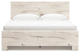 Lawroy King Panel Bed with Mirrored Dresser in Light Natural from Ashley - Luna Furniture