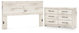 Lawroy King Panel Headboard with Dresser in Light Natural from Ashley - Luna Furniture