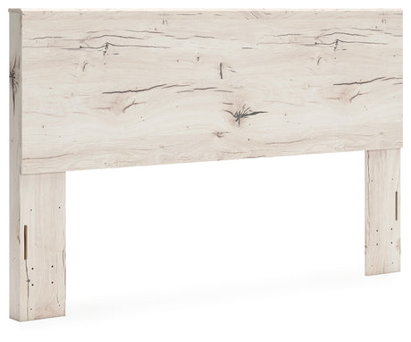 Lawroy King Panel Headboard with Mirrored Dresser and Nightstand in Light Natural from Ashley - Luna Furniture