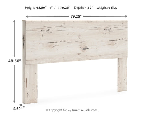 Lawroy King Panel Headboard with Mirrored Dresser and Nightstand in Light Natural from Ashley - Luna Furniture