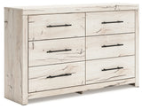 Lawroy King Panel Storage Bed with Dresser in Light Natural from Ashley - Luna Furniture