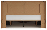 Lawroy Light Natural King Panel Storage Bed with Mirrored Dresser and Chest from Ashley - Luna Furniture