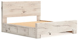 Lawroy Light Natural King Storage Platform Bed with 4 Drawers from Ashley - Luna Furniture