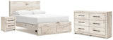 Lawroy Light Natural Queen Storage Bed, Dresser and Nightstand from Ashley - Luna Furniture