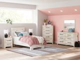 Lawroy Light Natural Twin Panel Bed from Ashley - Luna Furniture