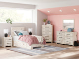 Lawroy Light Natural Twin Storage Platform Bed with 4 Drawers from Ashley - Luna Furniture