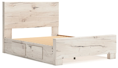 Lawroy Light Natural Queen Panel Bed with 2 Nightstands from Ashley - Luna Furniture