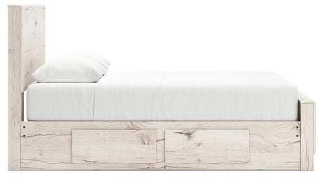Lawroy Light Natural Queen Panel Bed with 2 Nightstands from Ashley - Luna Furniture
