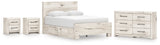 Lawroy Light Natural Queen Panel Bed with Dresser and 2 Nightstands from Ashley - Luna Furniture